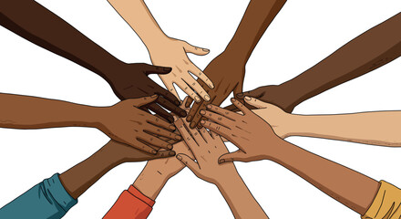 Diverse unity concept in vector illustration for community and inclusion design