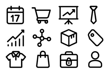 Business and marketing icons vector illustration for design and print in flat style
