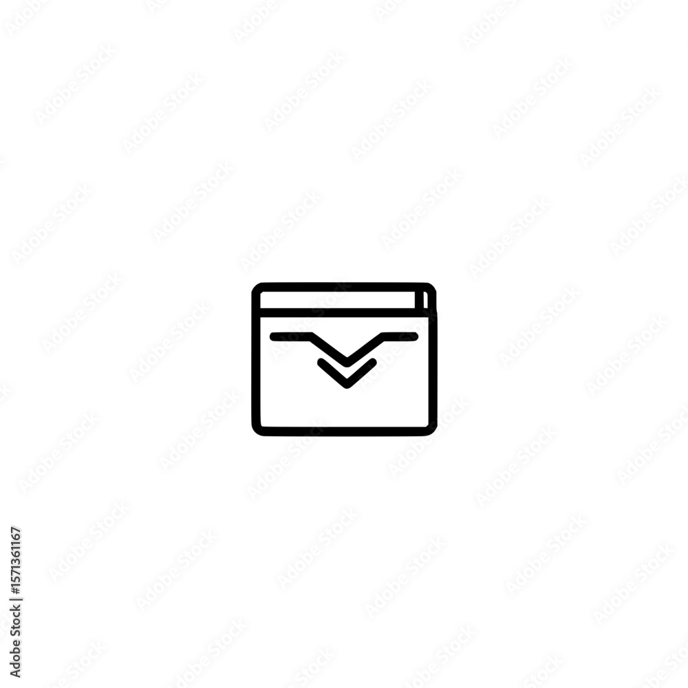 Poster folder icon with downward arrow symbol for file download save and digital data management design