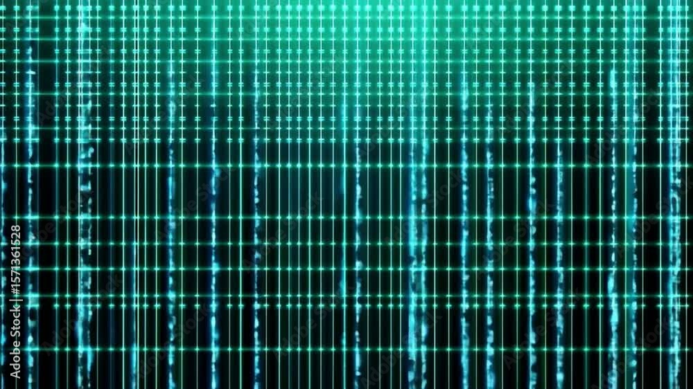 Poster futuristic digital grid pattern with glowing neon lines and data visualization in abstract cyber env