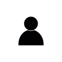 Minimalist user icon or profile avatar symbol vectors silhouette of a person inside a circular border, ideal for apps, web interfaces, and social media profiles