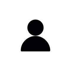 Minimalist user icon or profile avatar symbol vectors silhouette of a person inside a circular border, ideal for apps, web interfaces, and social media profiles