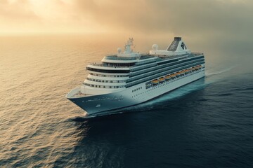 Naklejka premium Luxury Cruise Ship on the Ocean