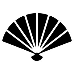 Traditional Hand Fan Silhouette Vector
