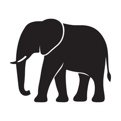 Obraz premium Elegant Elephant Silhouette A Simple Clean Vector Illustration