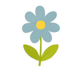 Blue flower on white background