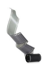 Roll of photographic film isolated on white