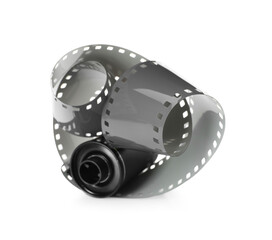 Roll of photographic film isolated on white