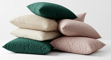 Stack of matching pillows or cushions