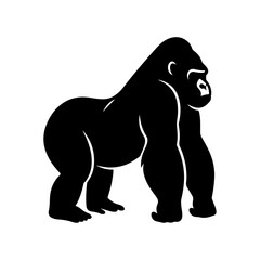 Gorilla silhouette vector illustration, black gorilla.