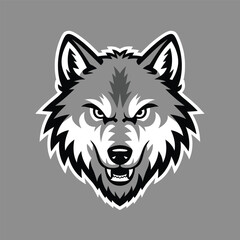 A powerful illustration of a wolf's head, showcasing its fierce expression and striking features. This design symbolizes loyalty and strength