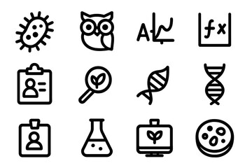 Science and research vector illustration: focus on biology, chemistry, and genetics in flat style for educational design