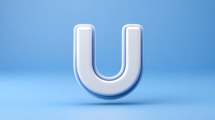 Abstract u-turn sign floating in minimal space for a modern aesthetic experience