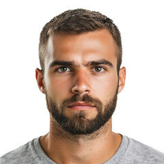 Fototapeta premium male portrait serious isolated on transparent background