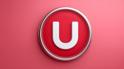 Abstract u-turn sign over gradient color background minimalist design digital art modern aesthetic