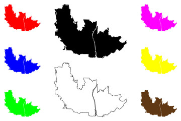 Habikino city (Japan, Nihon-koku or Nippon-koku, Kansai region) map vector illustration, scribble sketch Habikino-shi or Minami-Osaka map