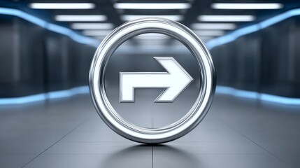 Dynamic motion blur u-turn symbol in a futuristic tunnel abstract fast-paced gigapixel scene