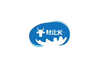 Fresh Splash Cow Milk logo Concept, Vector illustration