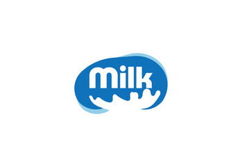 Fresh Splash Cow Milk logo Concept, Vector illustration