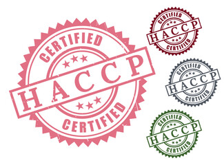 HACCP Approved Badges, Food Control System Stamp Vector Set