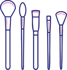 A detailed makeup brush set with various sized brushes, perfect for beauty and cosmetics.