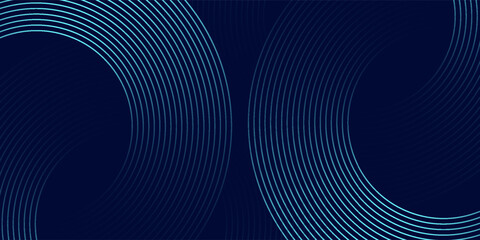 Simple dark blue abstract background with lines in a curved style geometric style as the main element.