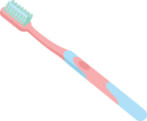 Child toothbrush with soft bristles in pastel pink and blue colors for gentle oral hygiene care