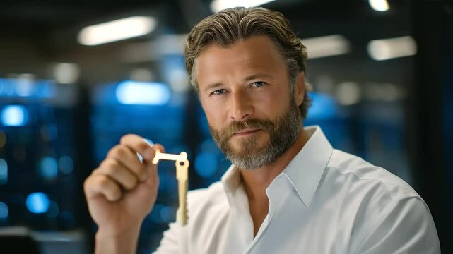 1_Technician Securing Server with Lock in Data Center Environment