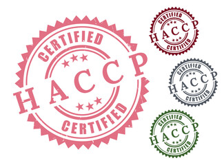 Safe Food Handling Icons, HACCP Certification Label Vectors