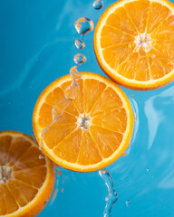 Fresh lemons floating in water generative ai
