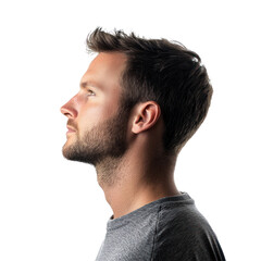 Obraz premium man profile portrait studio isolated on transparent background