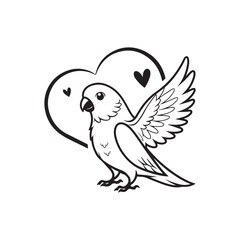 lovebird vector silhouette clip art logo design illustration. abstract bird collections.