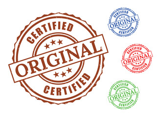 Originality Guarantee Stamp Set, Authentic Certified Vector Badges