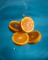 Fresh lemons floating in water generative ai