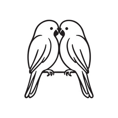 lovebird vector silhouette clip art logo design illustration. abstract bird collections.