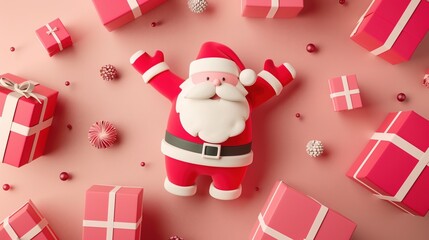 Warm holiday spirit with Santa abstract design and magical winter feeling