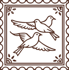 Obraz premium An isolated, detailed postal stamp with a classic design, representing communication and travel.