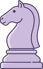 Obraz premium Purple chess knight piece isolated on white background simple design vector illustration