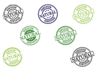 Certified Natural Grunge Stamp Collection, Organic Product Badges