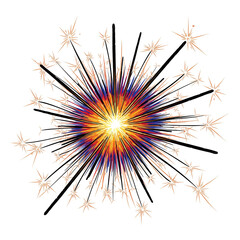 Blooming Firework Petals Line Art &mdash; Minimalist Burst on White Background