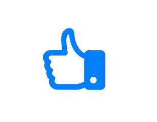 Obraz premium Blue Thumbs Up Like Icon (Solid)