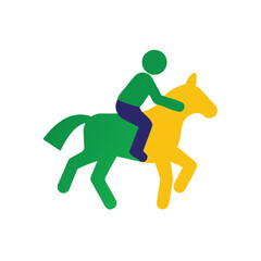 Green Yellow Horse with Rider Brazil Proclamação da Republica Concept vector