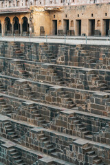 Chand Baori, an Ancient 13-Storey Stepwell in Abhaneri, Rajasthan. One of the Largest and Oldest in India