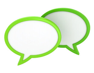 Gelembung Pidato Hijau 3D - 3D Green Speech Bubbles