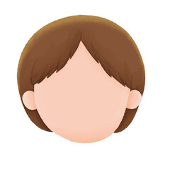 Faceless Person: Simple Illustration of Head and Hair.