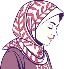 Graceful Muslim Woman in a Floral Hijab