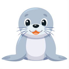 Obraz premium Cute seal pup flat vector