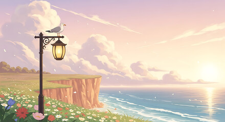 Cliffside Serenity: A Seagull's Coastal Reverie