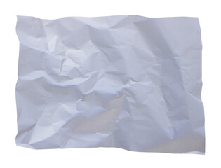 blank white paper crumpled crease on transparent background. white abstract texture background