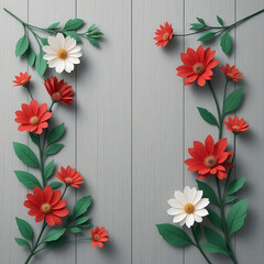 wooden frame with flowers